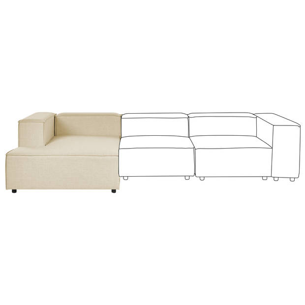 Beliani APRICA - Chaise longue-Beige-Linnen