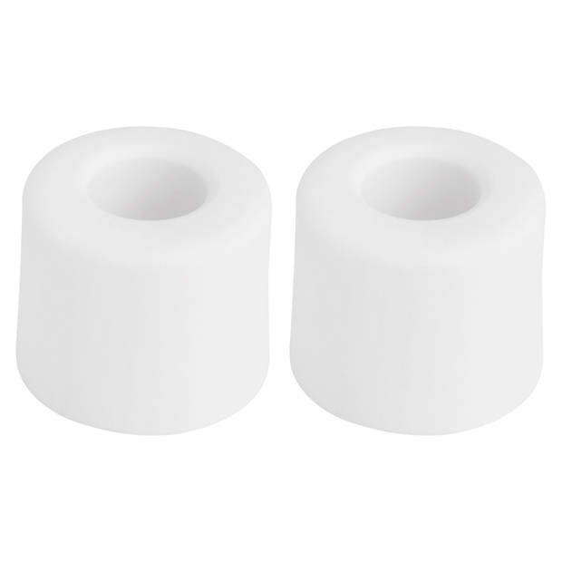 Deltafix Deurbuffer - 2x - deurstopper - wit - rubber - 35 x 30 mm - Deurstoppers