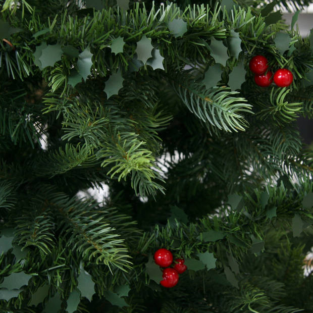 Kerstslinger - groen - met hulst en besjes - 270 x 7,5 cm -slingers - Kerstslingers