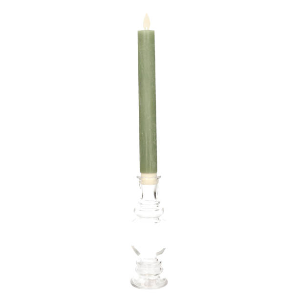 Kaarsen kandelaar Venice - glas - helder transparant - D5,7 x H15 cm - kaars kandelaars