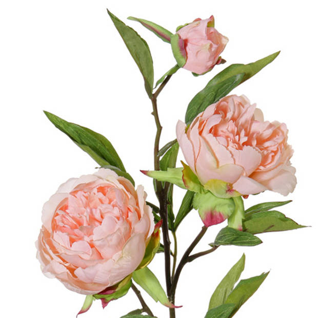 Topart Kunstbloem pioenroos Spring Dream - licht roze - 73 cm - kunststof - Kunstbloemen