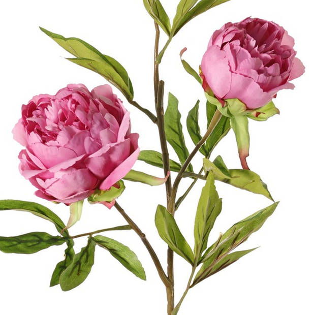 Topart Kunstbloem pioenroos Spring Dream - roze - 73 cm - kunststof - Kunstbloemen