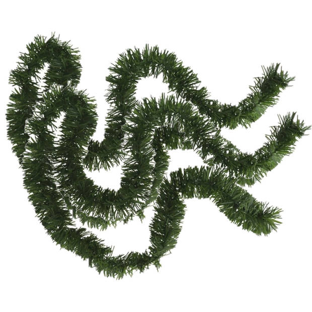 2x stuks kerstboom folie slingers/lametta guirlandes van 180 x 7 cm in de kleur glitter groen - Feestslingers