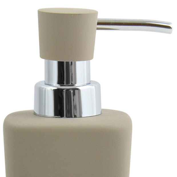 MSV Zeeppompje/dispenser - Haiti - keramiek - taupe - 6 x 15 cm - 240 ml - Zeeppompjes