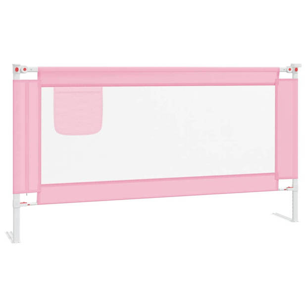 The Living Store Bedhekje peuter stof roze 160x25 cm - The Living Store