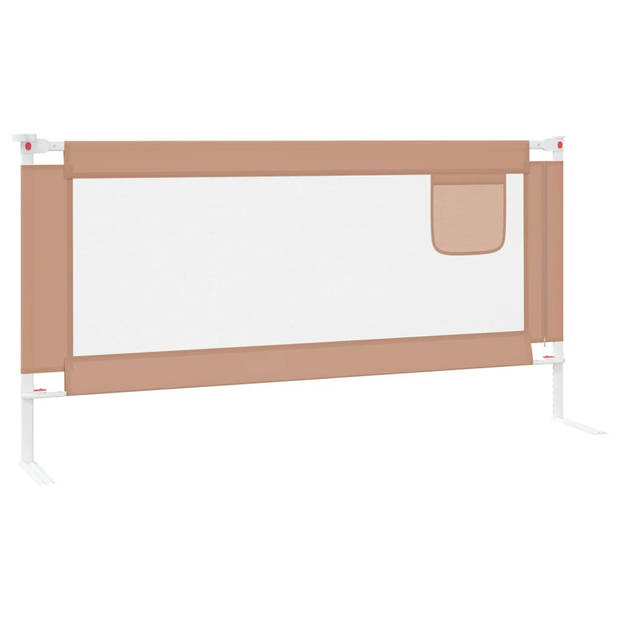 The Living Store Bedhekje Peuter Stof Taupe 180x25 cm