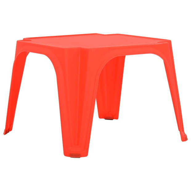 The Living Store Kindermeubelset - Tafel en stoelen - 100% PP - Rood - Groen - Geel - Blauw - 55x55x37.5cm -
