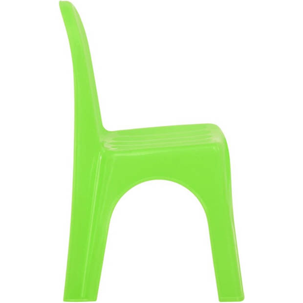 The Living Store Kindermeubelset - Tafel en stoelen - 100% PP - Rood - Groen - Geel - Blauw - 55x55x37.5cm -