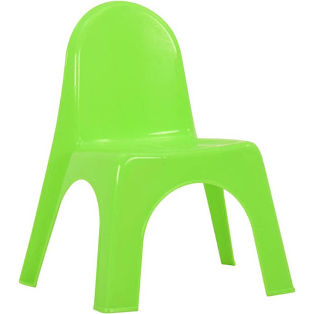 The Living Store Kindermeubelset - Tafel en stoelen - 100% PP - Rood - Groen - Geel - Blauw - 55x55x37.5cm -