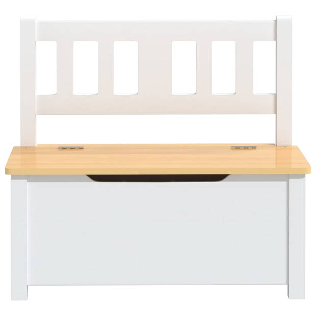 The Living Store Opbergbankje - Kinderkamermeubel - 60x30x55 cm - Wit/Beige