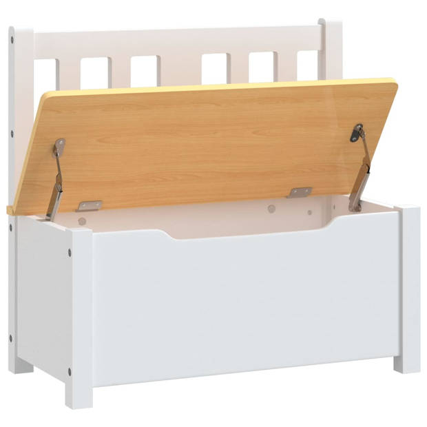 The Living Store Opbergbankje - Kinderkamermeubel - 60x30x55 cm - Wit/Beige