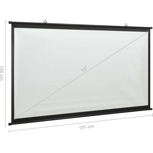 The Living Store Projectiescherm - 72" - Stof en ijzer - 151 x 120 cm - Matwit