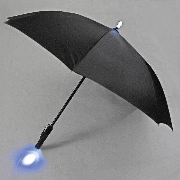 Classic Canes Paraplu - Zwart - Met LED verlichting - Polyester - Doorsnee doek 108 cm - Lengte 85 cm