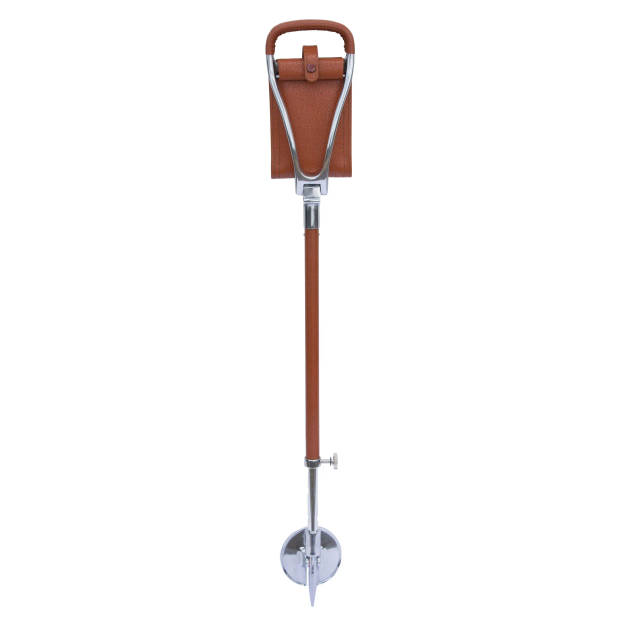 Classic Canes Wandelstok met zitje - Swivel – Bruin - Leer - Verstelbaar - Zithoogte 77 - 90 cm - Loop hoogte 83 - 96 cm