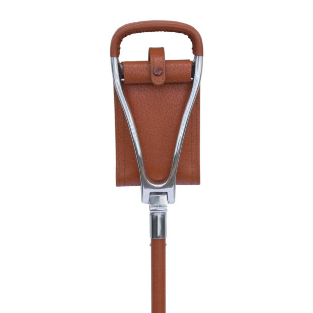 Classic Canes Wandelstok met zitje - Swivel – Bruin - Leer - Verstelbaar - Zithoogte 77 - 90 cm - Loop hoogte 83 - 96 cm