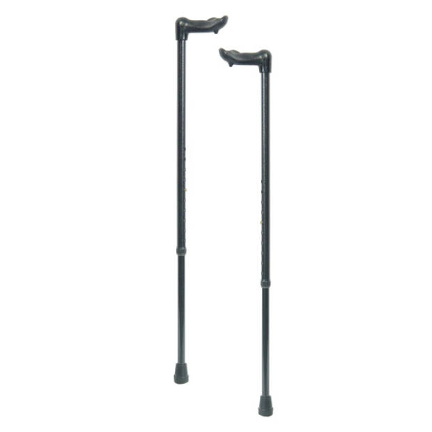 Classic Canes Verstelbare wandelstok - Zwart - Linkshandig - Ergonomisch handvat - Roestvrijstaal - Lengte 82 - 105 cm