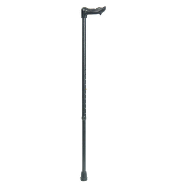 Classic Canes Verstelbare wandelstok - Zwart - Rechtshandig - Ergonomisch handvat - Roestvrijstaal - Lengte 82 - 105 cm