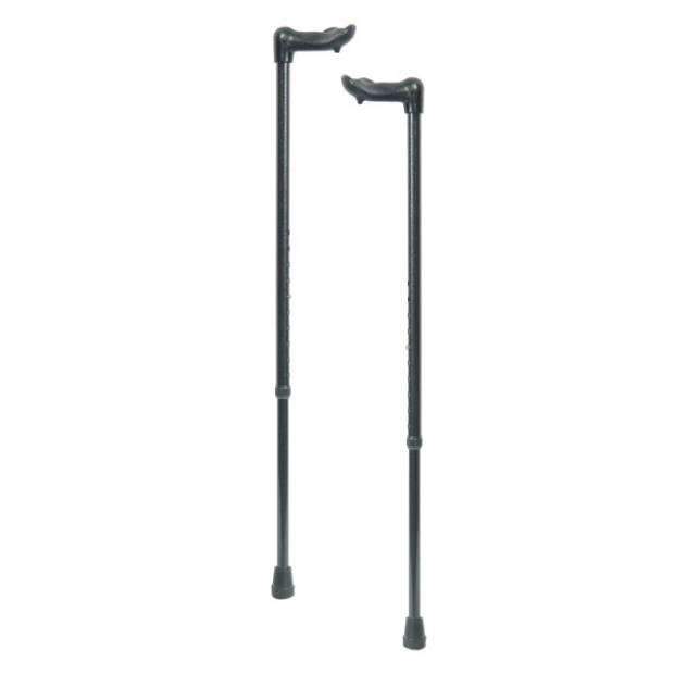 Classic Canes Verstelbare wandelstok - Zwart - Rechtshandig - Ergonomisch handvat - Roestvrijstaal - Lengte 82 - 105 cm