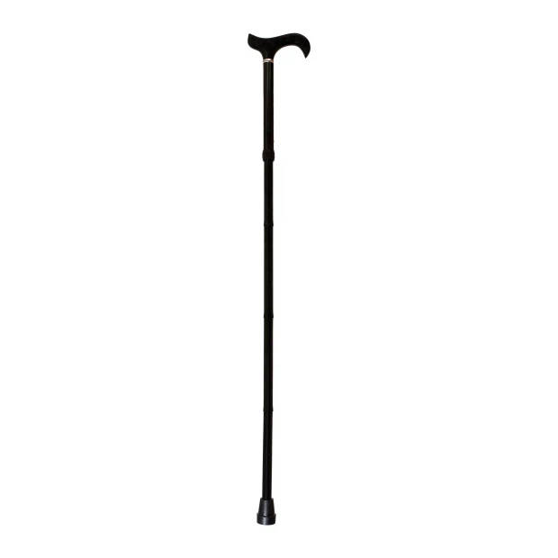 Classic Canes Opvouwbare wandelstok - Zwart - Aluminium - XL wandelstok - Derby handvat - Lengte 90 - 100 cm