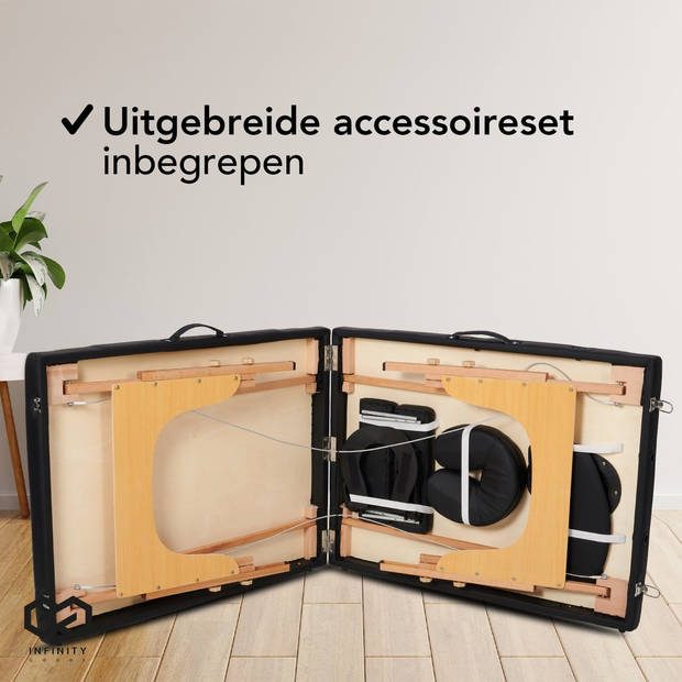 Infinity Goods Massagetafel - Inklapbaar - 250KG Draagvermogen - 8 Hoogtestanden - Incl. Opbergtas - Behandeltafel -