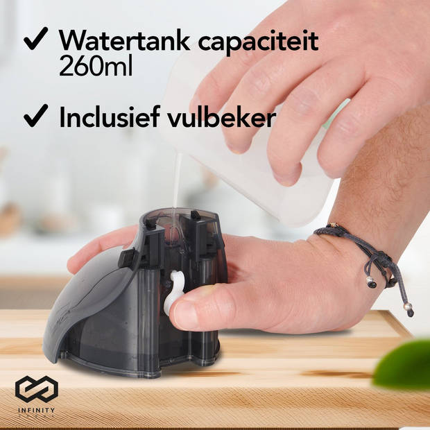 Infinity Goods Kledingstomer - Handstomer - 260ML - Stoomapparaat - Stomer Voor Kleding En Meubels - Zwart