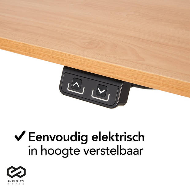 Infinity Goods Zit Sta Bureau - Elektrisch Verstelbaar In Hoogte - 120 x 60 CM - Bruin