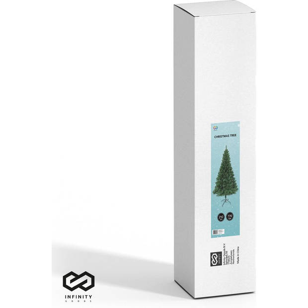 Infinity Goods Kunstkerstboom - 210 cm - Realistische Kunststof Kerstboom - Metalen Standaard - Zonder Verlichting -