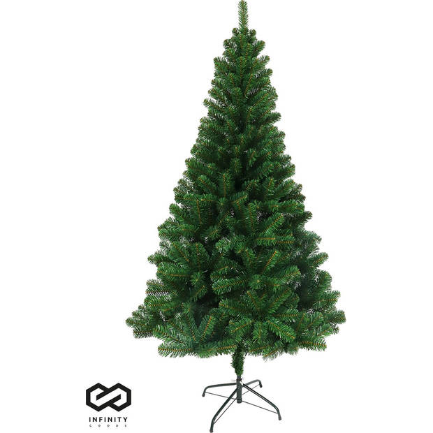 Infinity Goods Kunstkerstboom - 180 cm - Realistische Kunststof Kerstboom - Metalen Standaard - Zonder Verlichting -