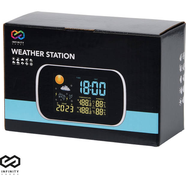 Infinity Goods Weerstation - Weersverwachting - Hygrometer - Binnen en Buiten - Temperatuur - Luchtvochtigheid -