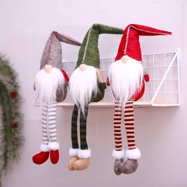 FLOOQ Gnoom Set 3 Stuks - Kerstbeelden & Figuren - Kerst Kabouter - Kerstdecoratie voor binnen - Kerstversiering - Gnome