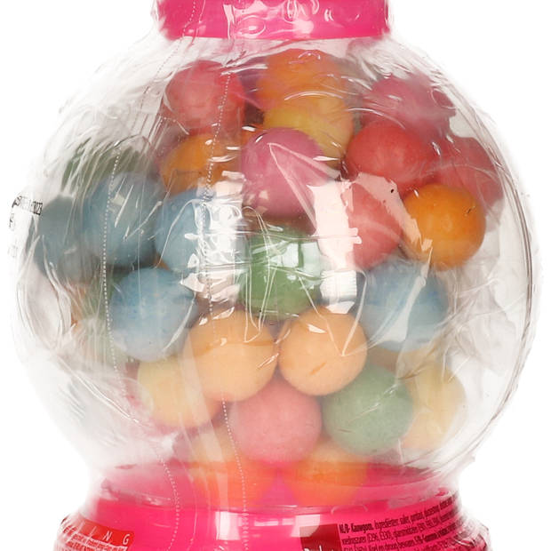 Kauwgomballen automaat/dispenser - gevuld met kauwgomballen - roze - Kauwgumballen automaten