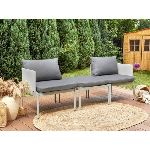 Beliani TERRACINA - Loungeset-Grijs-Aluminium