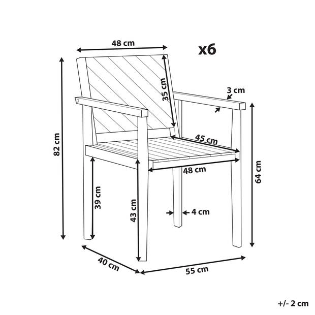 Beliani BARATTI - Tuinstoel-Lichte houtkleur-Acaciahout