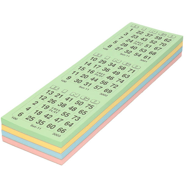 Bingokaarten nummers 1-75 - 100x vellen - inclusief 6x bingostiften - Actiespellen