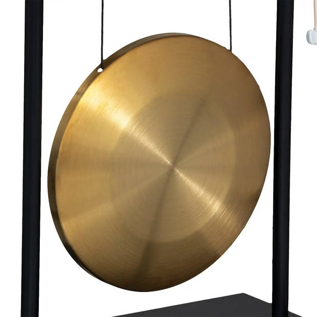 Aziatische drank gong - zwart/goud - hout/metaal - 48 x 69 cm - Drankspel - Drankspellen