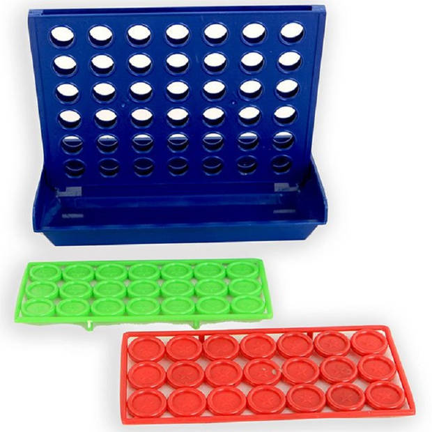 Bingo Vier op een rij - blauw/rood/groen - reisspel - Reisspellen