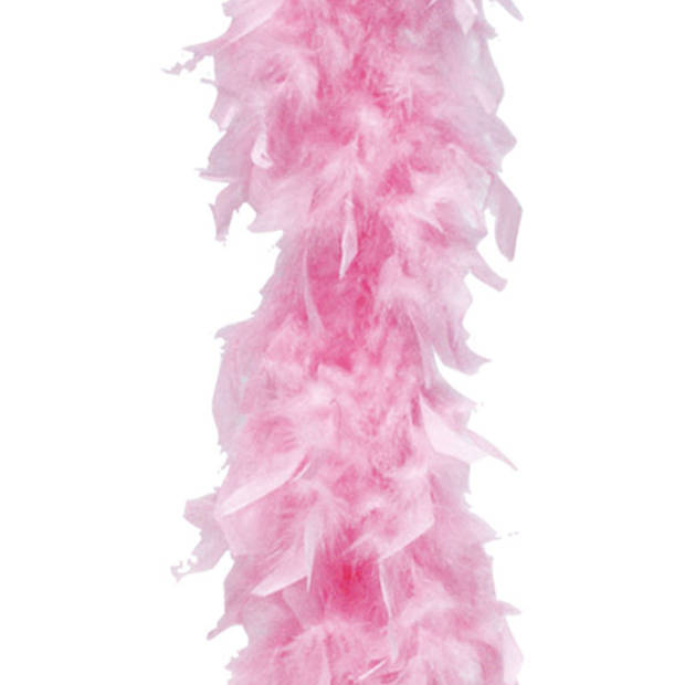 Carnaval verkleed veren Boa kleur lichtroze 180 cm - Verkleed boa