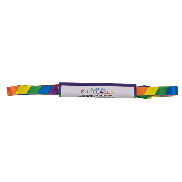 Schoenveters - 2x - Gay Pride/Regenboog thema kleuren - polyester - 140 cm - Verkleedveters