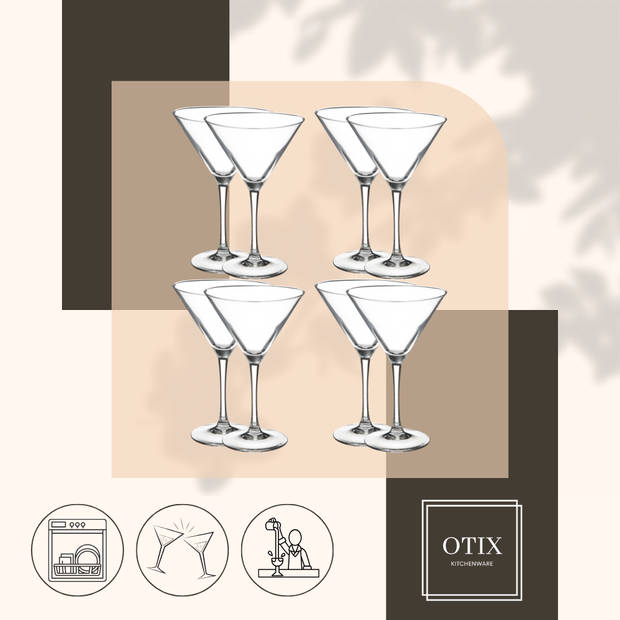 OTIX Martini Glazen Transparant 8 Stuks 300 ml Cocktail Set