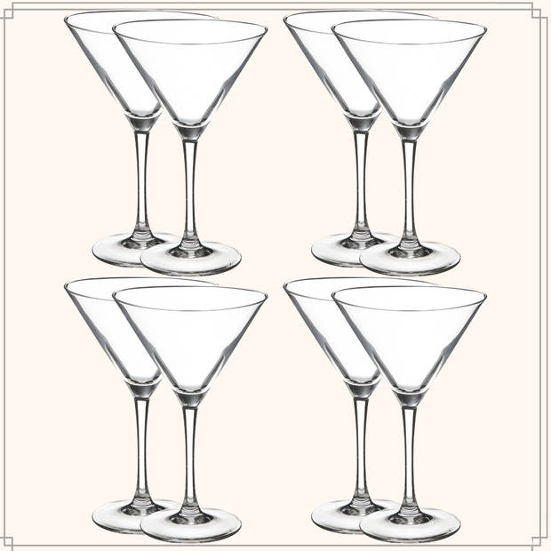 OTIX Martini Glazen Transparant 8 Stuks 300 ml Cocktail Set