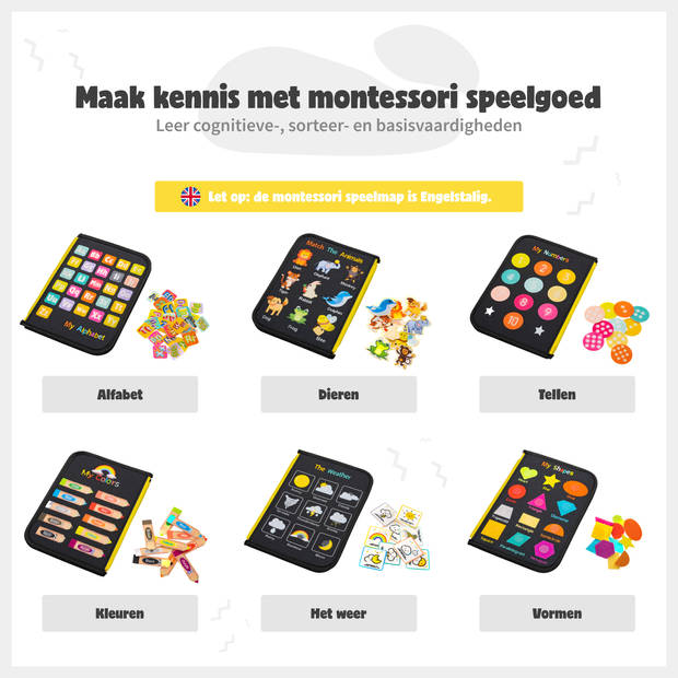 Montiplay® Montessori Speelgoed - Sensorisch Speelgoed - Activiteitenbord - Busy Board - Educatief speelgoed - Zwart