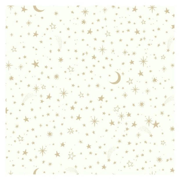 RoomMates Zelfklevend Behang Twinkle Stars 52 x 500 cm Wit/goud