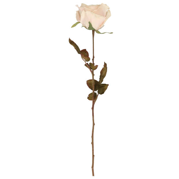 Top Art Kunstbloem roos Calista - 3x - wit creme - 66 cm - kunststof steel - decoratie bloemen - Kunstbloemen