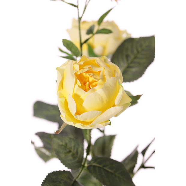Top Art Kunstbloem roos Ariana - 5x - geel - 73 cm - kunststof steel - decoratie bloemen - Kunstbloemen