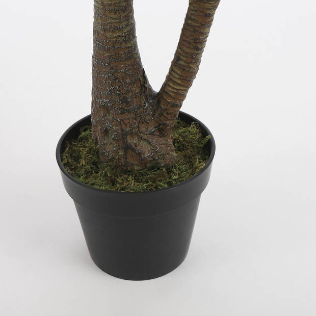 Groene Yucca kunstplanten 120 cm met zwarte pot - Kunstplanten