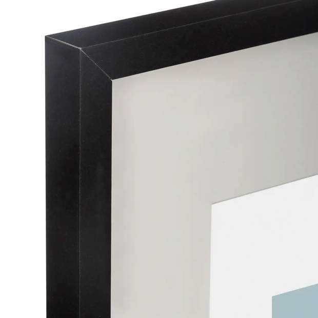 Atmosphera fotolijstje voor een foto van 13 x 18 cm - 2x - zwart - foto frame Manu - modern/strak ontwerp - Fotolijsten