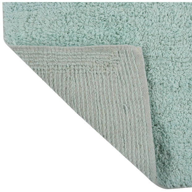MSV Badkamerkleedje/badmatten set - voor op de vloer - mintgroen - 45 x 70 cm/45 x 35 cm - Badmatjes