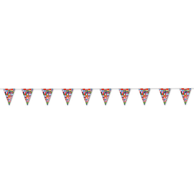 Landen thema vlaggenlijn feestslinger - internationale vlaggen - 350 cm - Versiering/feestartikelen - Vlaggenlijnen