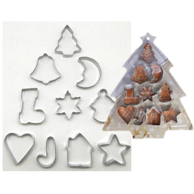 Kerstkoekjes vormpjes 10x stuks - uitsteekvormpjes - Uitsteekvormen