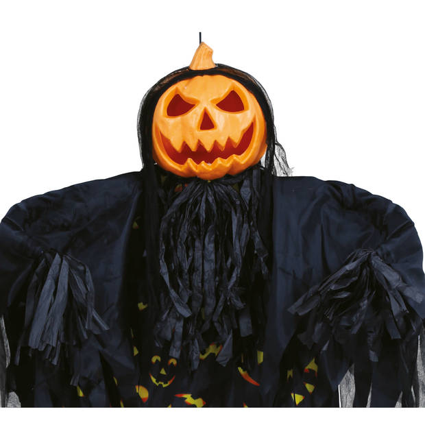 Fiestas Horror/halloween decoratie pompoen man pop - licht en geluid - 180 cm - Halloween poppen